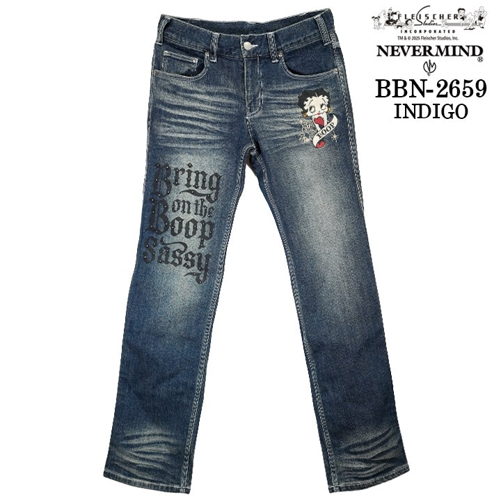 BETTY BOOP NEVERMIND DENIM PANTS ベティーブープ ネバーマインド コラボ デニム パンツ bbn-2659