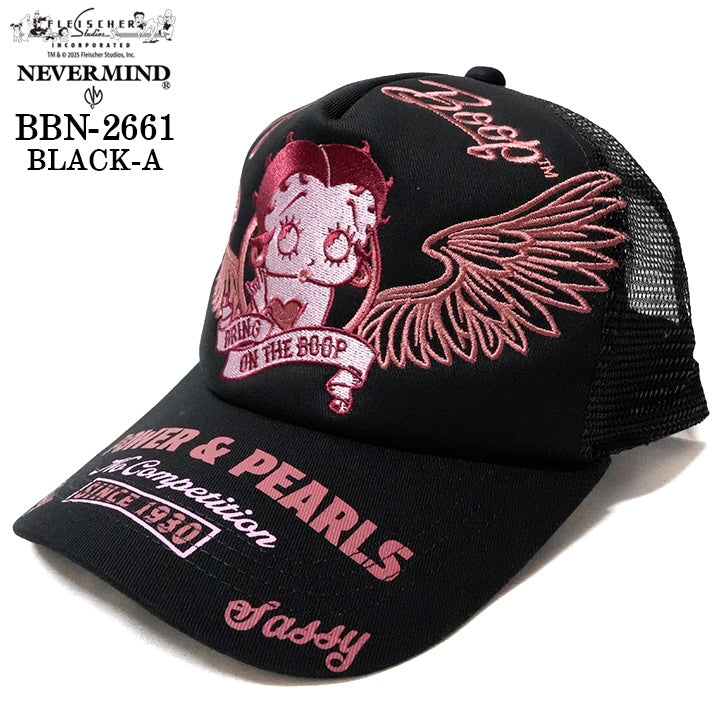 BETTY BOOP NEVERMIND TWILL MESH CAP ベティーブープ ネバーマインド ツイル メッシュ キャップ 帽子 bbn-2661