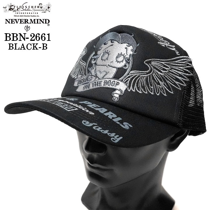 BETTY BOOP NEVERMIND TWILL MESH CAP ベティーブープ ネバーマインド ツイル メッシュ キャップ 帽子 bbn-2661