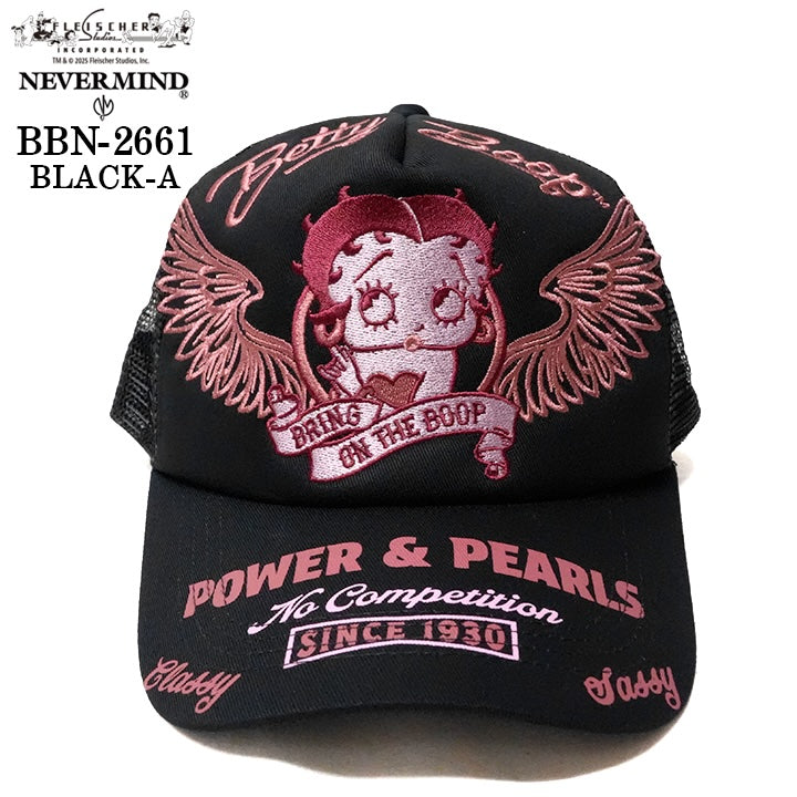 BETTY BOOP NEVERMIND TWILL MESH CAP ベティーブープ ネバーマインド ツイル メッシュ キャップ 帽子 bbn-2661