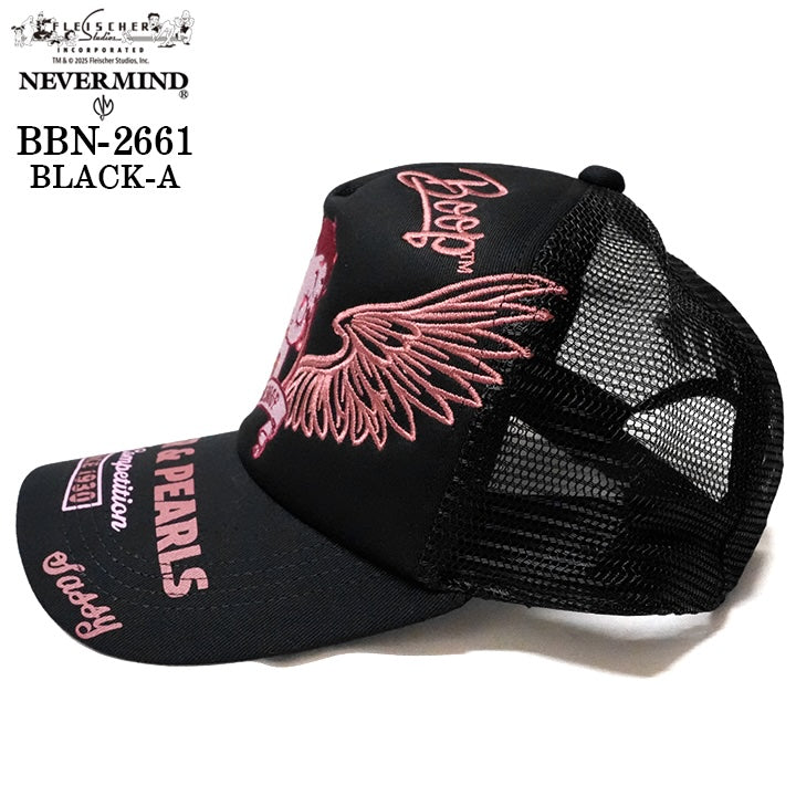 BETTY BOOP NEVERMIND TWILL MESH CAP ベティーブープ ネバーマインド ツイル メッシュ キャップ 帽子 bbn-2661