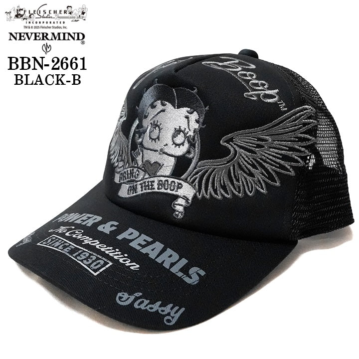 BETTY BOOP NEVERMIND TWILL MESH CAP ベティーブープ ネバーマインド ツイル メッシュ キャップ 帽子 bbn-2661
