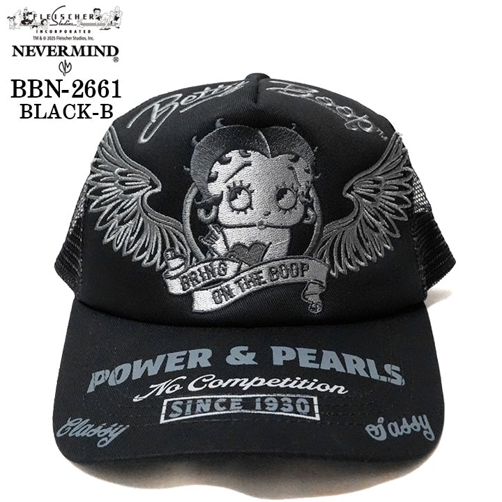 BETTY BOOP NEVERMIND TWILL MESH CAP ベティーブープ ネバーマインド ツイル メッシュ キャップ 帽子 bbn-2661