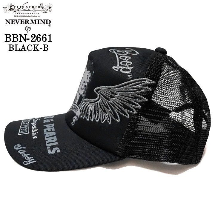 BETTY BOOP NEVERMIND TWILL MESH CAP ベティーブープ ネバーマインド ツイル メッシュ キャップ 帽子 bbn-2661