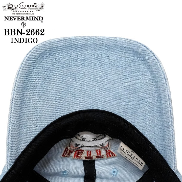 BETTY BOOP NEVERMIND DENIM 6PANEL CAP ベティーブープ ネバーマインド デニム ６パネル キャップ 帽子 bbn-2662