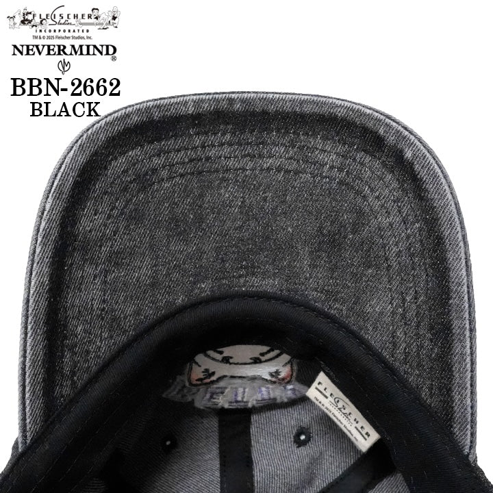 BETTY BOOP NEVERMIND DENIM 6PANEL CAP ベティーブープ ネバーマインド デニム ６パネル キャップ 帽子 bbn-2662