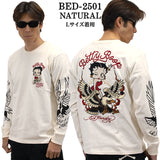 Ed Hardy×BETTY BOOP エドハーディー ベディ コラボ 天竺 刺繍 ロンTEE 長袖Tシャツ bed-2501