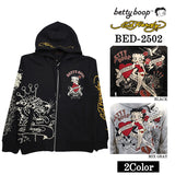 Ed Hardy×BETTY BOOP エドハーディー ベディ コラボ 裏毛 刺繍 フルZIP パーカー bed-2502