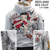 Ed Hardy×BETTY BOOP エドハーディー ベディ コラボ 裏毛 刺繍 フルZIP パーカー bed-2502