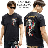 Ed Hardy×BETTY BOOP エドハーディー ベディ コラボ 天竺 刺繍 半袖Tシャツ bed-2504