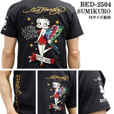 Ed Hardy×BETTY BOOP エドハーディー ベディ コラボ 天竺 刺繍 半袖Tシャツ bed-2504