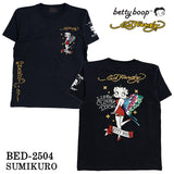 Ed Hardy×BETTY BOOP エドハーディー ベディ コラボ 天竺 刺繍 半袖Tシャツ bed-2504