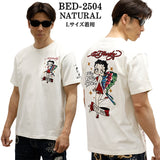 Ed Hardy×BETTY BOOP エドハーディー ベディ コラボ 天竺 刺繍 半袖Tシャツ bed-2504
