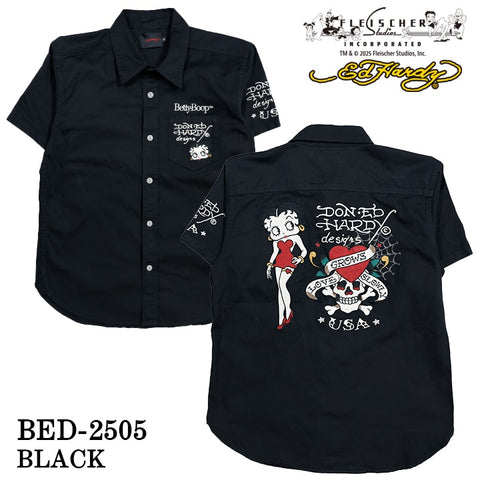 Ed Hardy×BETTY BOOP エドハーディー ベディ コラボ 刺繍 半袖シャツ bed-2505