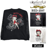Ed Hardy BETTY BOOP TEE L/S T-SHIRT エドハーディー ベディ コラボ 天竺 刺繍 ロンTEE 長袖Tシャツ bed-2507