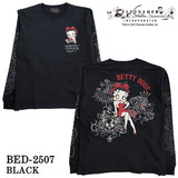 Ed Hardy BETTY BOOP TEE L/S T-SHIRT エドハーディー ベディ コラボ 天竺 刺繍 ロンTEE 長袖Tシャツ bed-2507