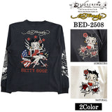 Ed Hardy BETTY BOOP TEE L/S T-SHIRT エドハーディー ベディ コラボ 天竺 刺繍 ロンTEE 長袖Tシャツ bed-2508