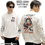 Ed Hardy BETTY BOOP TEE L/S T-SHIRT エドハーディー ベディ コラボ 天竺 刺繍 ロンTEE 長袖Tシャツ bed-2508