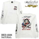 Ed Hardy BETTY BOOP TEE L/S T-SHIRT エドハーディー ベディ コラボ 天竺 刺繍 ロンTEE 長袖Tシャツ bed-2508