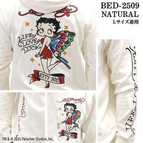 Ed Hardy BETTY BOOP F/Z PARKA HOODIE エドハーディー ベディ コラボ 天竺 パーカー bed-2509