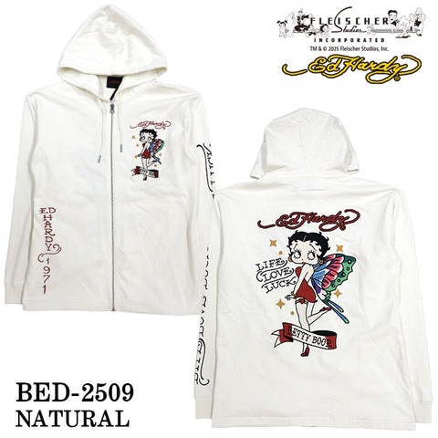 Ed Hardy BETTY BOOP F/Z PARKA HOODIE エドハーディー ベディ コラボ 天竺 パーカー bed-2509