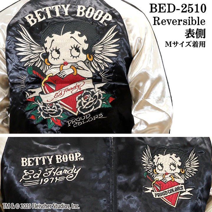 Ed Hardy×BETTY BOOP REVERSIBLE SOUVENIR JACKET SKA エドハーディー ベディ コラボ 刺繍 リバーシブル スカジャン bed-2510