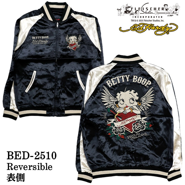 Ed Hardy×BETTY BOOP REVERSIBLE SOUVENIR JACKET SKA エドハーディー ベディ コラボ 刺繍 リバーシブル スカジャン bed-2510