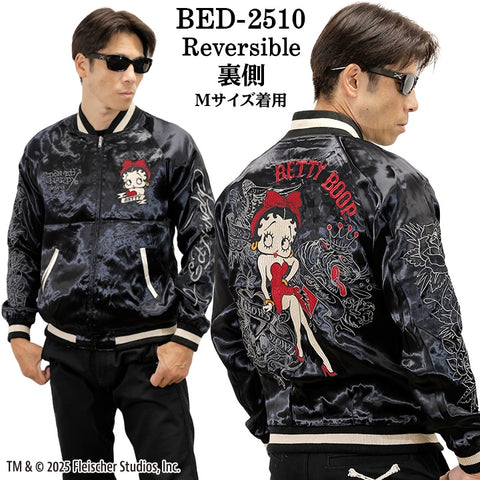 Ed Hardy×BETTY BOOP REVERSIBLE SOUVENIR JACKET SKA エドハーディー ベディ コラボ 刺繍 リバーシブル スカジャン bed-2510
