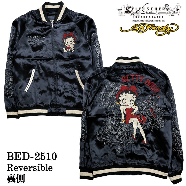 Ed Hardy×BETTY BOOP REVERSIBLE SOUVENIR JACKET SKA エドハーディー ベディ コラボ 刺繍 リバーシブル スカジャン bed-2510