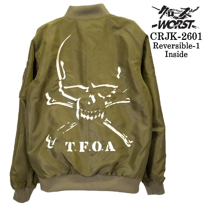 CROWS×WORST REVERSIBLE SOUVENIR JACKET SKA MA-1 クローズ ワースト リバーシブル スカジャン crjk-2601-1