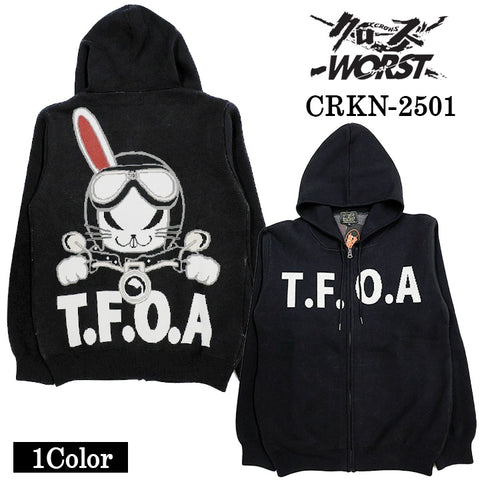 CROWS×WORST JACQUARD KNIT F/Z HOODIE PARKA クローズ ワースト ジャカード ニット パーカー crkn-2501