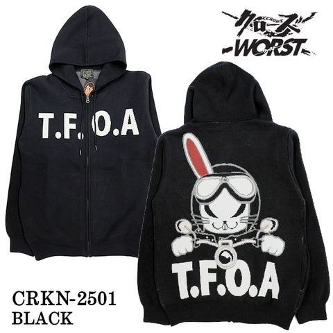 CROWS×WORST JACQUARD KNIT F/Z HOODIE PARKA クローズ ワースト ジャカード ニット パーカー crkn-2501