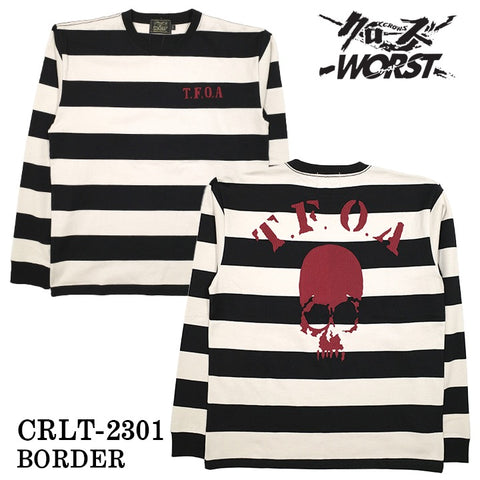 天竺長袖Tシャツ CROWS×WORST 武装戦線 天竺 長袖Tシャツ ロンTEE crlt-2301