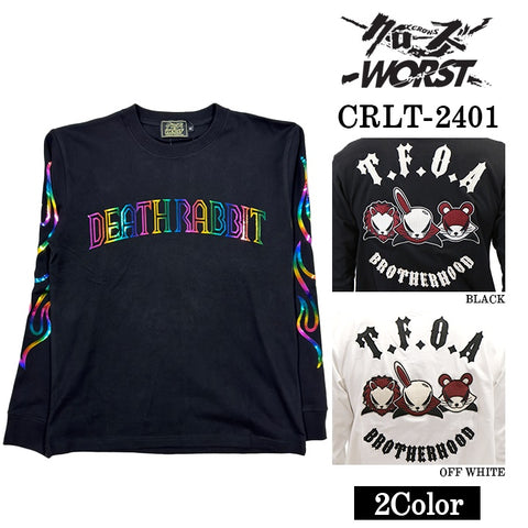 CROWS×WORST クローズ ワースト 武装戦線 天竺 長袖Tシャツ ロンTEE crlt-2401