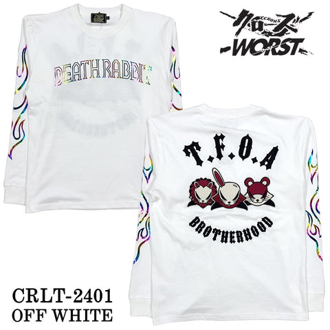 CROWS×WORST クローズ ワースト 武装戦線 天竺 長袖Tシャツ ロンTEE crlt-2401