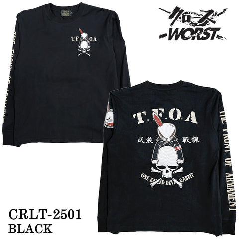 CROWS×WORST TEE L/S T-SHIRT DEATH RABBIT クローズ ワースト 武装戦線 デスラビット 天竺 長袖Tシャツ ロンTEE crlt-2501