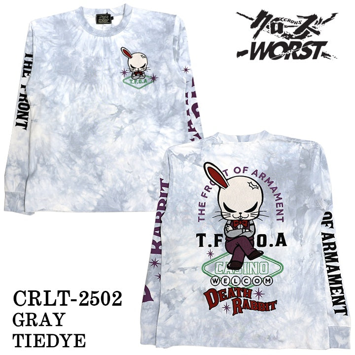CROWS×WORST TEE L/S T-SHIRT DEATH RABBIT クローズ ワースト 武装戦線 デスラビット 天竺 長袖Tシャツ ロンTEE crlt-2502