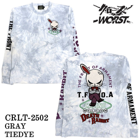 CROWS×WORST TEE L/S T-SHIRT DEATH RABBIT クローズ ワースト 武装戦線 デスラビット 天竺 長袖Tシャツ ロンTEE crlt-2502