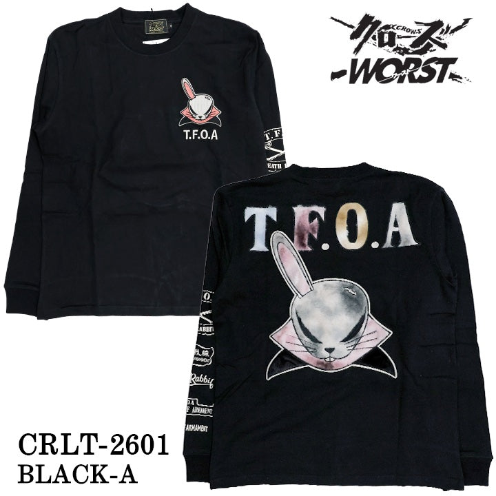 CROWS×WORST TEE L/S T-SHIRT DEATH RABBIT クローズ ワースト 武装戦線 デスラビット 天竺 長袖Tシャツ ロンTEE crlt-2601