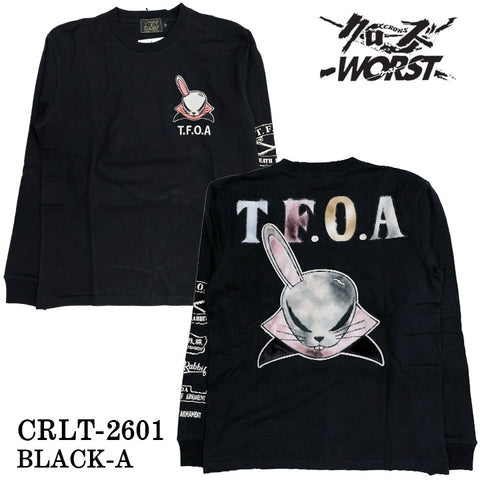 CROWS×WORST TEE L/S T-SHIRT DEATH RABBIT クローズ ワースト 武装戦線 デスラビット 天竺 長袖Tシャツ ロンTEE crlt-2601