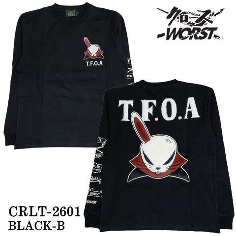 CROWS×WORST TEE L/S T-SHIRT DEATH RABBIT クローズ ワースト 武装戦線 デスラビット 天竺 長袖Tシャツ ロンTEE crlt-2601