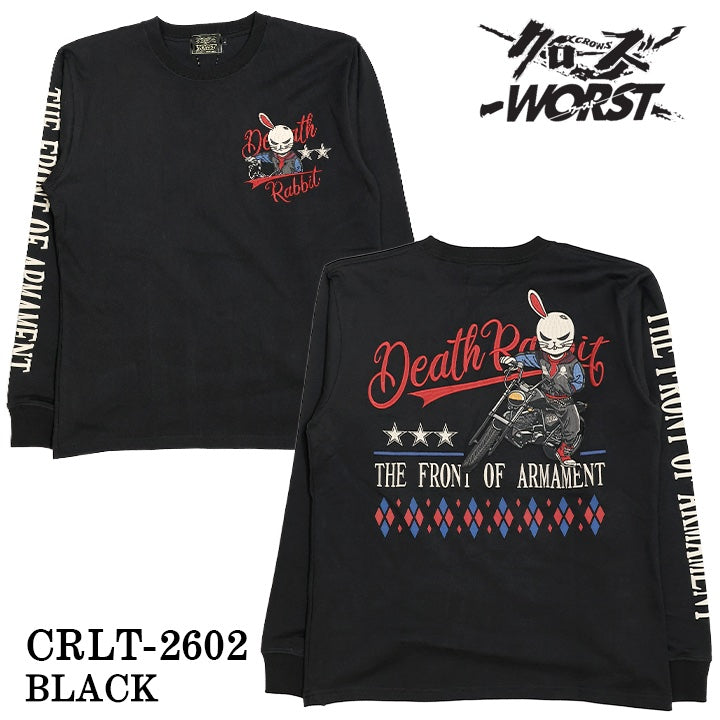 CROWS×WORST TEE L/S T-SHIRT DEATH RABBIT クローズ ワースト 武装戦線 デスラビット 天竺 長袖Tシャツ ロンTEE crlt-2602