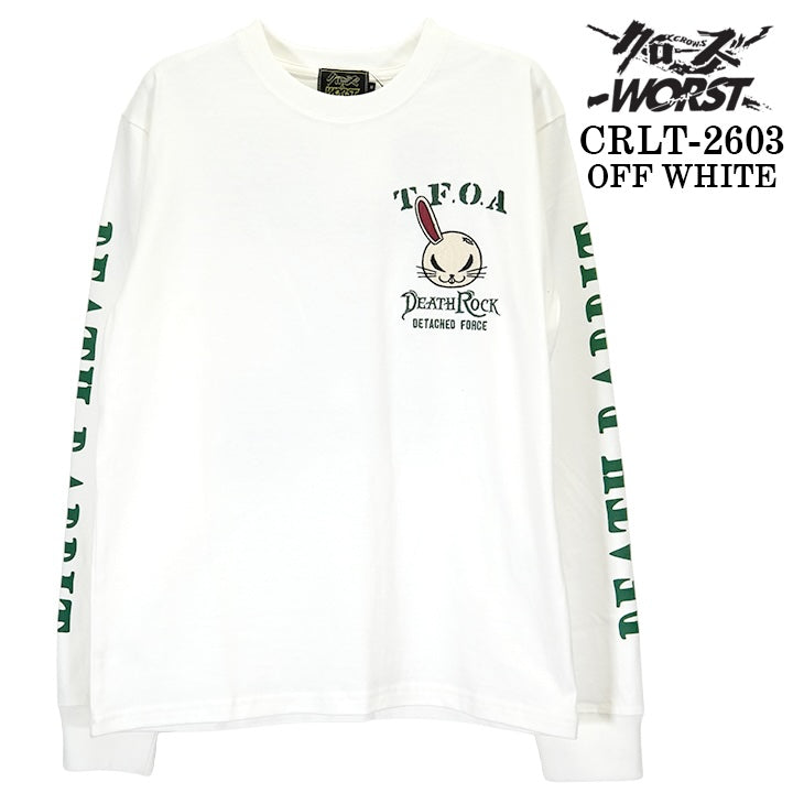 CROWS×WORST TEE L/S T-SHIRT DEATH RABBIT クローズ ワースト 武装戦線 デスラビット 天竺 長袖Tシャツ ロンTEE crlt-2603