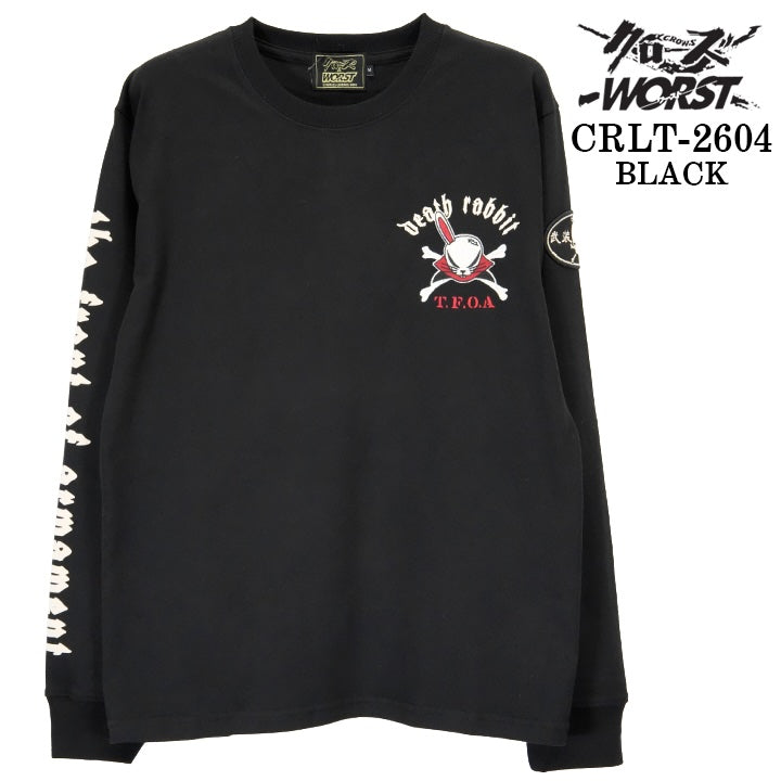 CROWS×WORST TEE L/S T-SHIRT DEATH RABBIT クローズ ワースト 武装戦線 デスラビット 天竺 長袖Tシャツ ロンTEE crlt-2604