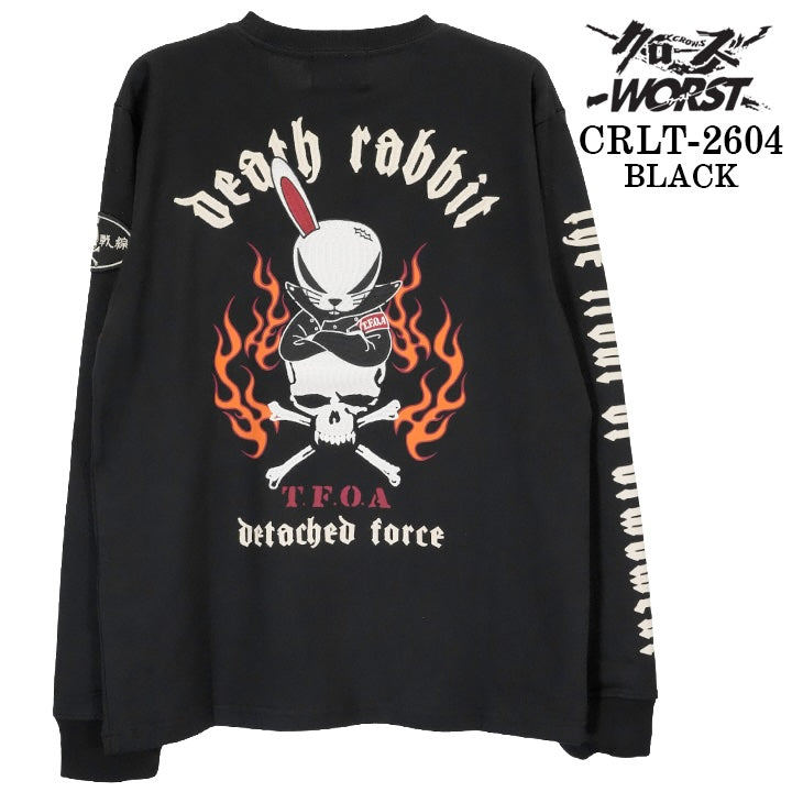 CROWS×WORST TEE L/S T-SHIRT DEATH RABBIT クローズ ワースト 武装戦線 デスラビット 天竺 長袖Tシャツ ロンTEE crlt-2604