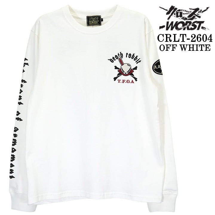 CROWS×WORST TEE L/S T-SHIRT DEATH RABBIT クローズ ワースト 武装戦線 デスラビット 天竺 長袖Tシャツ ロンTEE crlt-2604