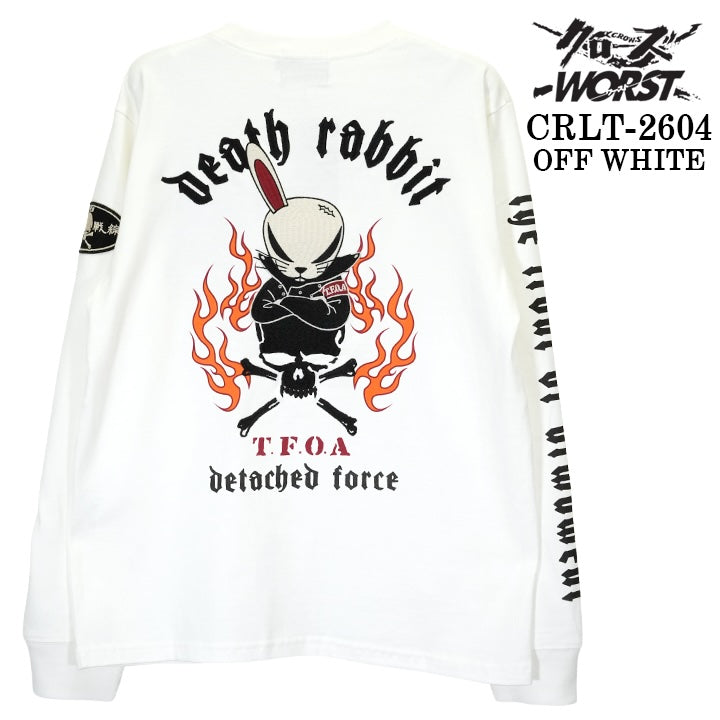 CROWS×WORST TEE L/S T-SHIRT DEATH RABBIT クローズ ワースト 武装戦線 デスラビット 天竺 長袖Tシャツ ロンTEE crlt-2604