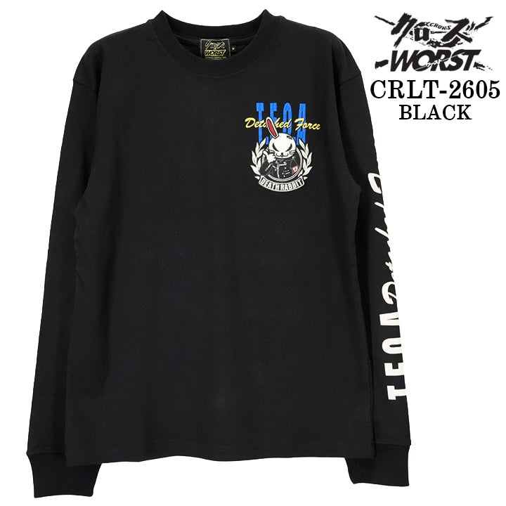CROWS×WORST TEE L/S T-SHIRT DEATH RABBIT クローズ ワースト 武装戦線 デスラビット 天竺 長袖Tシャツ ロンTEE crlt-2605