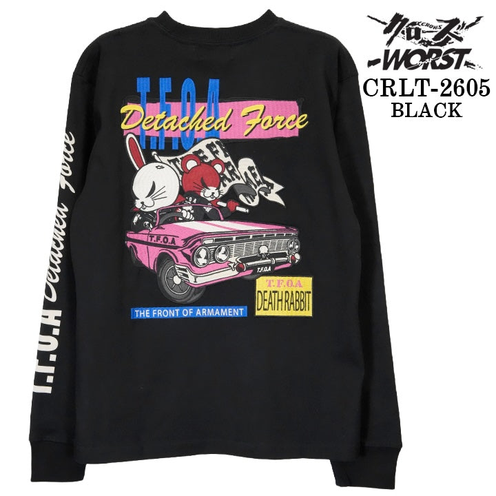 CROWS×WORST TEE L/S T-SHIRT DEATH RABBIT クローズ ワースト 武装戦線 デスラビット 天竺 長袖Tシャツ ロンTEE crlt-2605