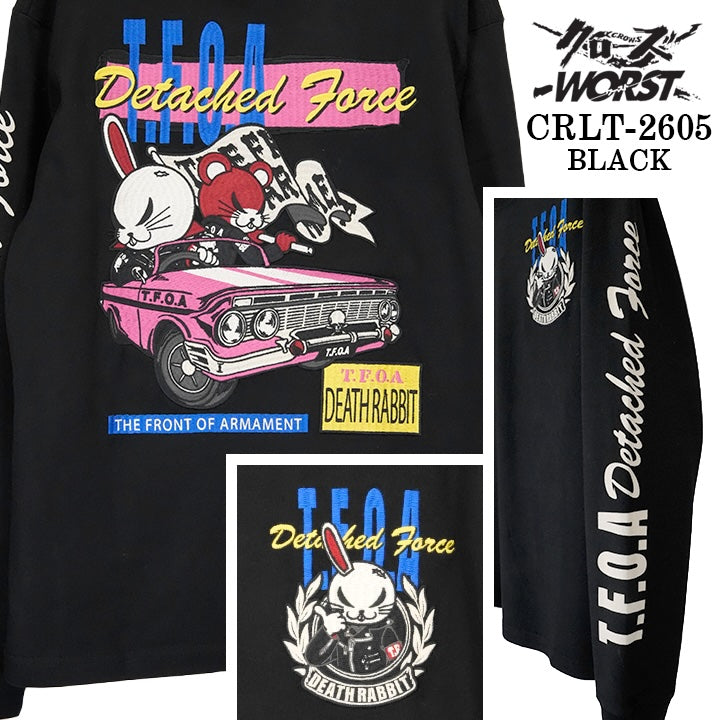 CROWS×WORST TEE L/S T-SHIRT DEATH RABBIT クローズ ワースト 武装戦線 デスラビット 天竺 長袖Tシャツ ロンTEE crlt-2605